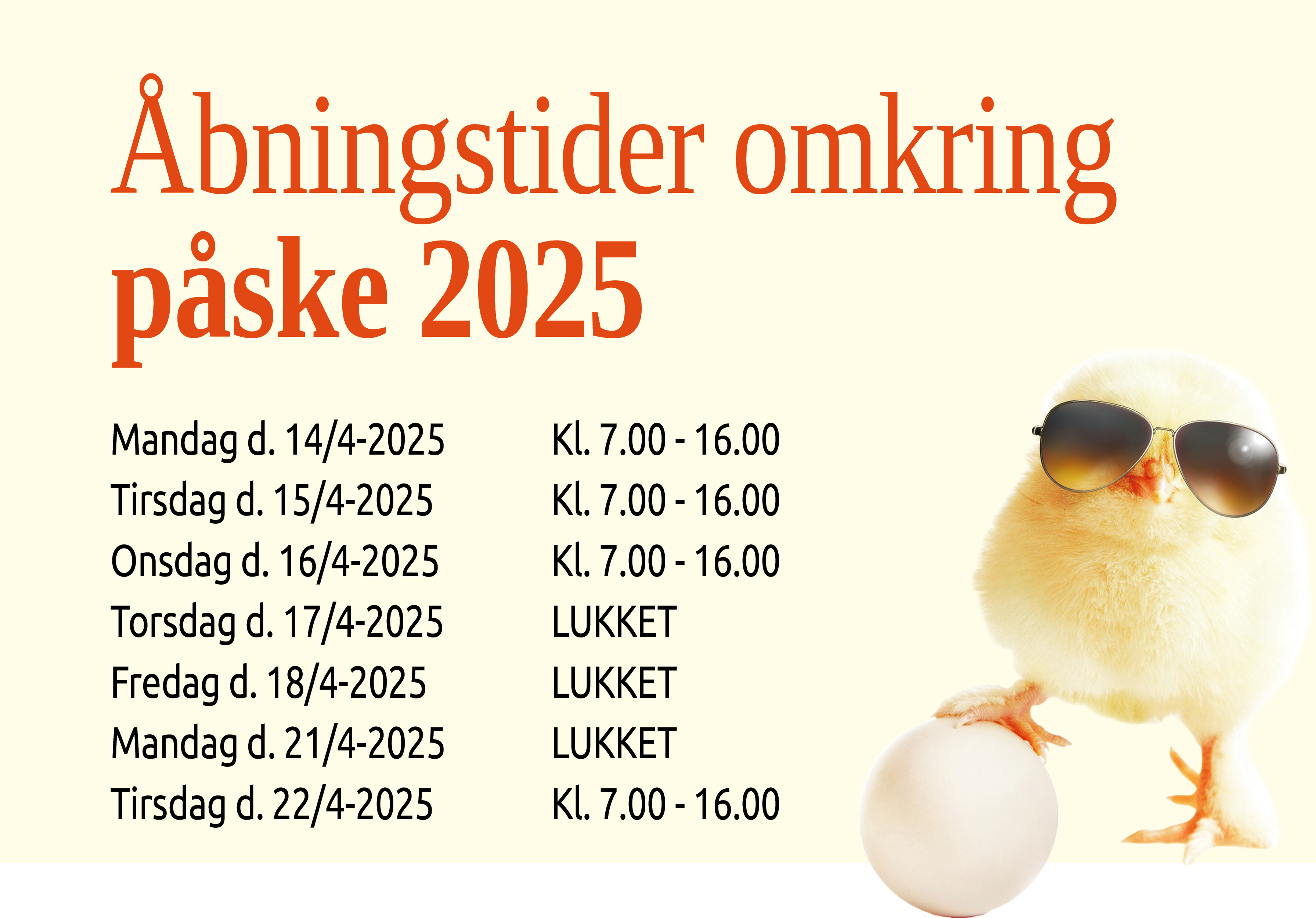 Vi ønsker vores kunder og samarbejdspartnere en god påske.